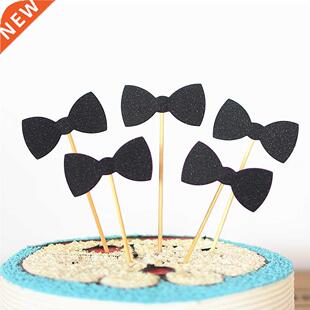 5pc/lot Cupcake Toppers Paper Cake Toppers Beard Hat Bow Sui