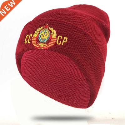 embroidery CCCP USSR hat cotton flexible warm beanie hats fo