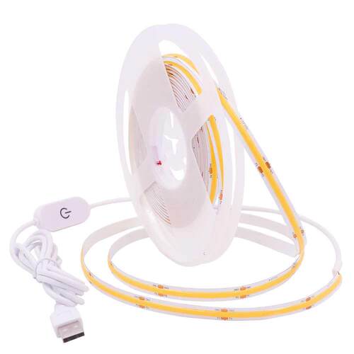 DC5V USB Powered LED COB Strip Light with ON/OFF Switch Dimm
