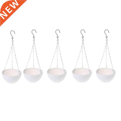 5Pcs Round Plastic Hanging Basket Flower Pot 16X10cm Garden