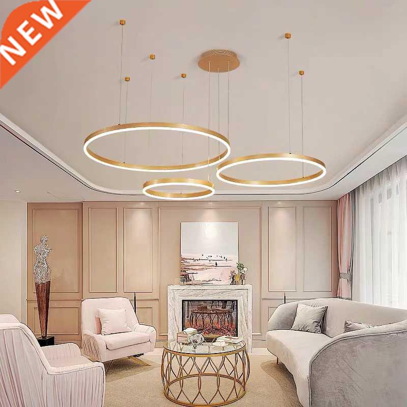 Modern Circle Rings LED Chandelier Acrylic Aluminum Body Pen