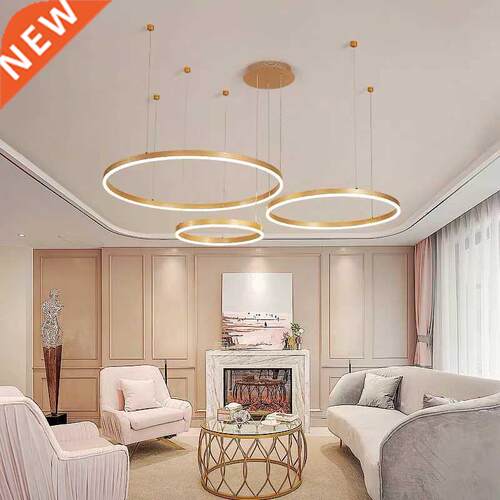 Modern Circle Rings LED Chandelier Acrylic Aluminum Body Pen