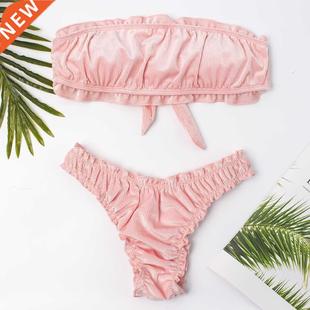 Women Sexy Bikini Set Biquini Ladies One Shoulder Blingbling