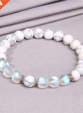 Moonstone Stone Beds Brcelets for Women White Turquoises B
