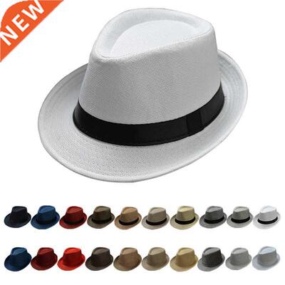 summer Fedora Hat for Men Fashionable Elegant Vintage Black
