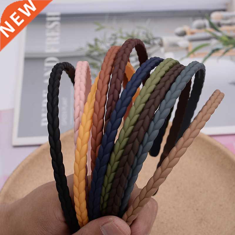 2022 New Fashion Frosted Solid Color Braid Headband Hairband