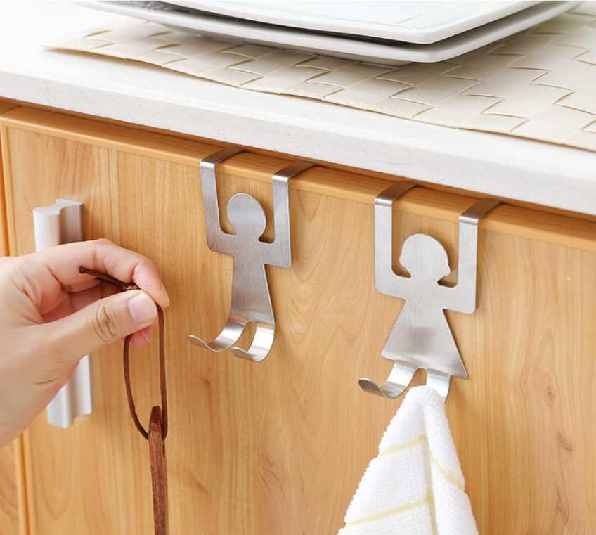 *1/2 Pairs Stainless Steel Door Hook Storage Holder Rack Lov