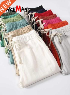 Garemay Cotton Linen Pants for Women Trousers Loose Casual S