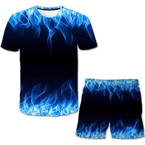 2022 year Summer 3D The Flame Fashion Boys Girl Short Pants