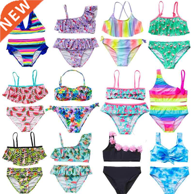 2022 Swimsuit Girls Tassel Tankini Suit 2-16y Two-pieces Fas