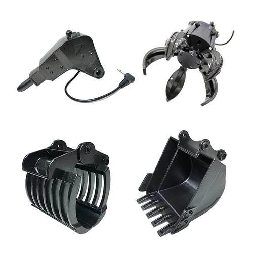 RC Excavator Accessories Full Metal Bucket Drill Scratch Woo