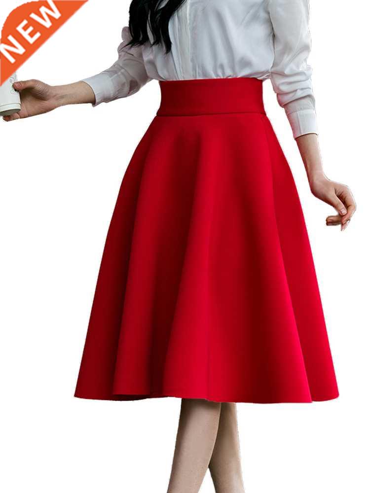 5XL Plus Size Skirt High Waisted Skirts Womens White Knee Le图片