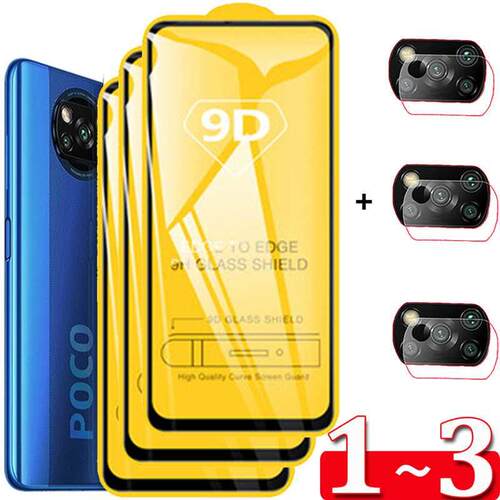 Film For Poco X3 X4 Pro 5G Tempered Glass Poko M3 M4 Camera