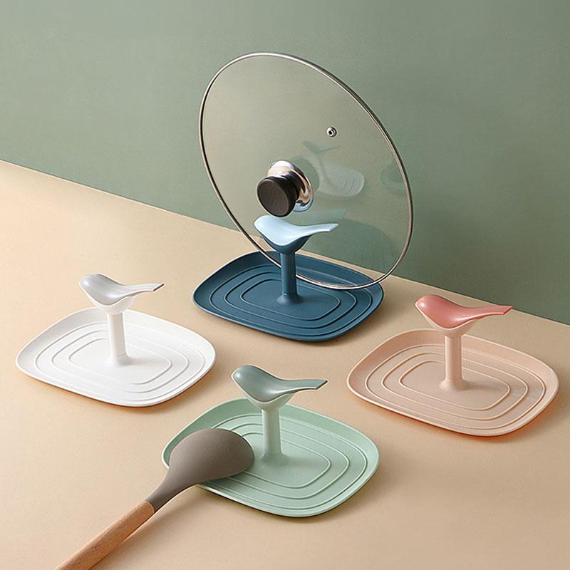 Kitchen Spatula Ladle Shelf Bird Shape Spoon Rest Pot Lid Ho