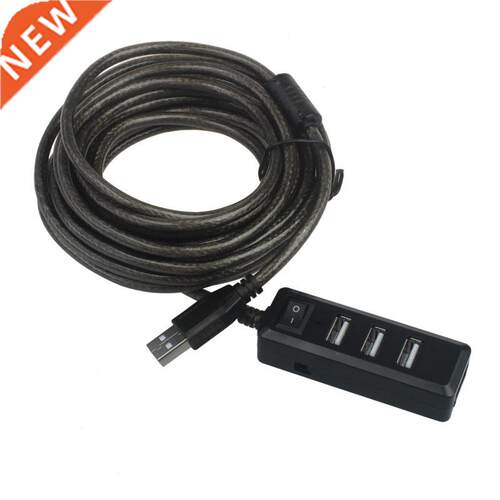 5M 4-Port USB 2.0 Hub With Adapter ON/OFF Switch For Laptop