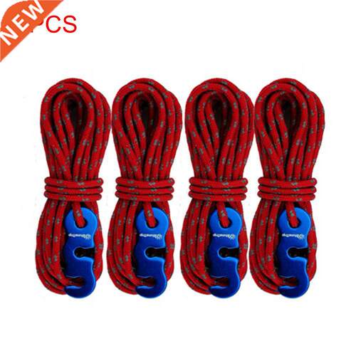 4pcs 3mm Tent Accessories With S-Ring Hooks High-strength Re