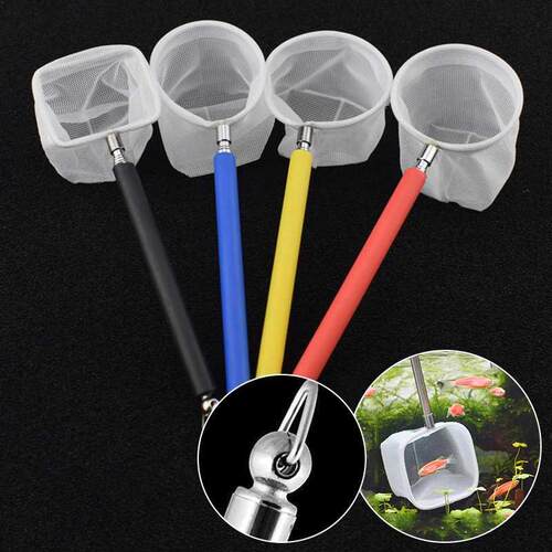 Aquarium Retractable 3D Stainless Steel Fishnet Pocket Shrim