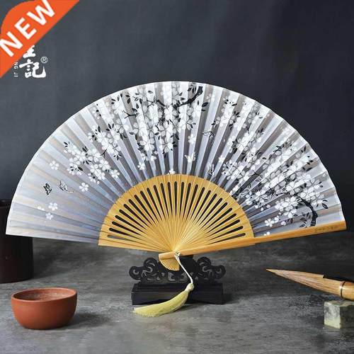 Head Green Bamboo Silk Women's Fan Folding Fan Chinese