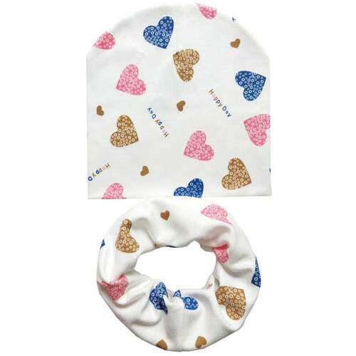 Baby Hat Infant Caps Cotton Scarf Baby Beanies Love Heart Pr