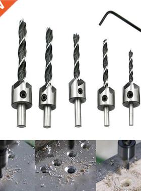 7 Pcs Countersink Drills Chamfer Speed Steel Bits with Hex W