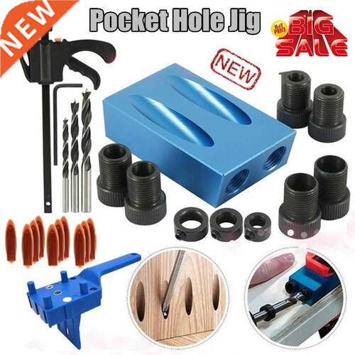 Pocket Hole Screw Jig 15 Degrees Dowel Drill Joinery Kit