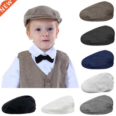 Baby Boys Herringbone Flat Hat Kids Child Elastic Berets Hat