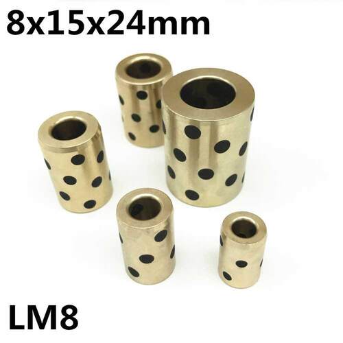 10pcs 8x15x24 mm linear graphite copper set bearing copper b