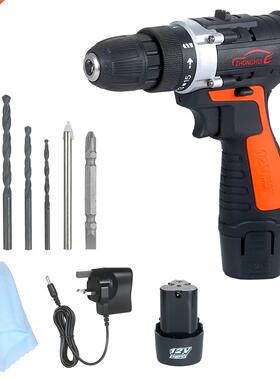 12V Electric Cordless Drill / Driver Kit 1400rpm Variable Sp
