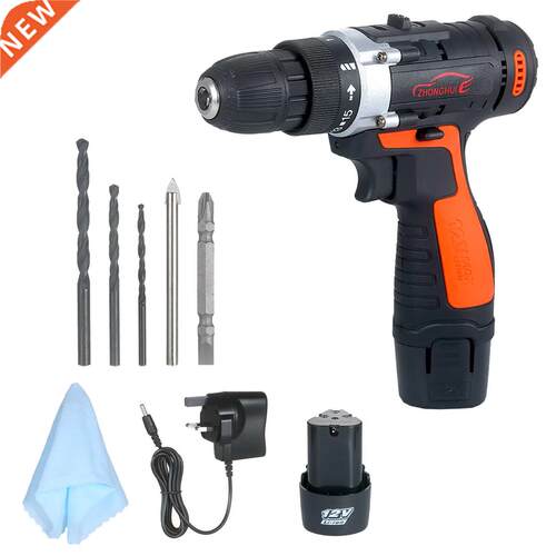 12V Electric Cordless Drill / Driver Kit 1400rpm Variable Sp