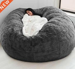 Dropshipping Giant Fur Bean Bag ver Big Round Soft Fluffy Fa