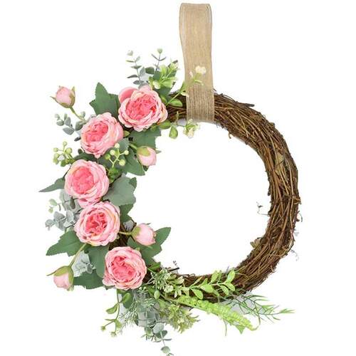 Artificial Peony Wreath M's Day Wreath for Front Do