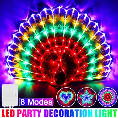LED Night Lights Touch Control Colorful LED Lamp 3D Peacock