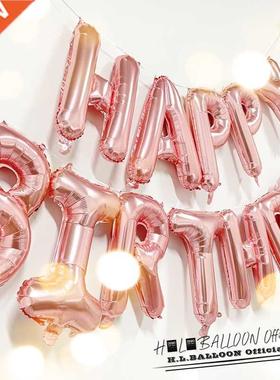 1pcs Birthday Balloons Decoration Rose Gold Foil Letter Bal