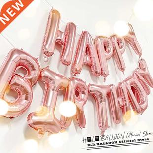 1pcs Birthday Balloons Decoration Rose Gold Foil Letter Bal