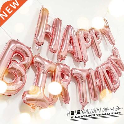 1pcs Birthday Balloons Decoration Rose Gold Foil Letter Bal