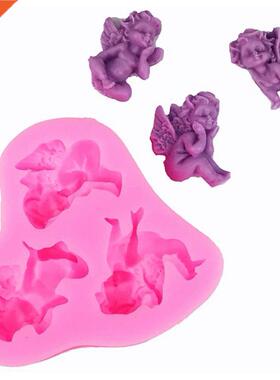 1PC 3D Cute Baby Angel With Wing Sugarcraft Silicone Mold