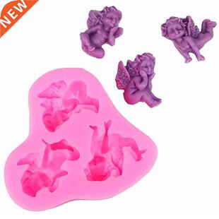 1PC 3D Cute Baby Angel With Wing Sugarcraft Silicone Mold
