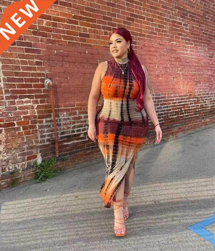 XL-5XL Large Ser Ladies Split Dress大码性感开叉女士连衣裙