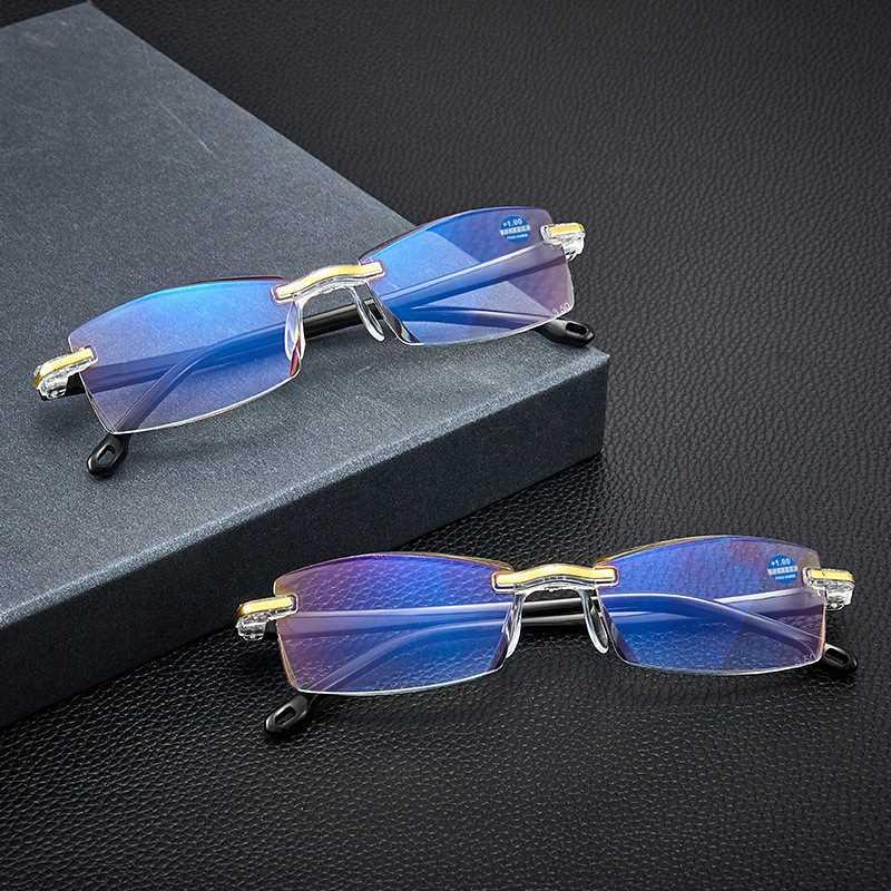 New 1PC Ultralight Rimless Anti Blue Light Reading Glasses R
