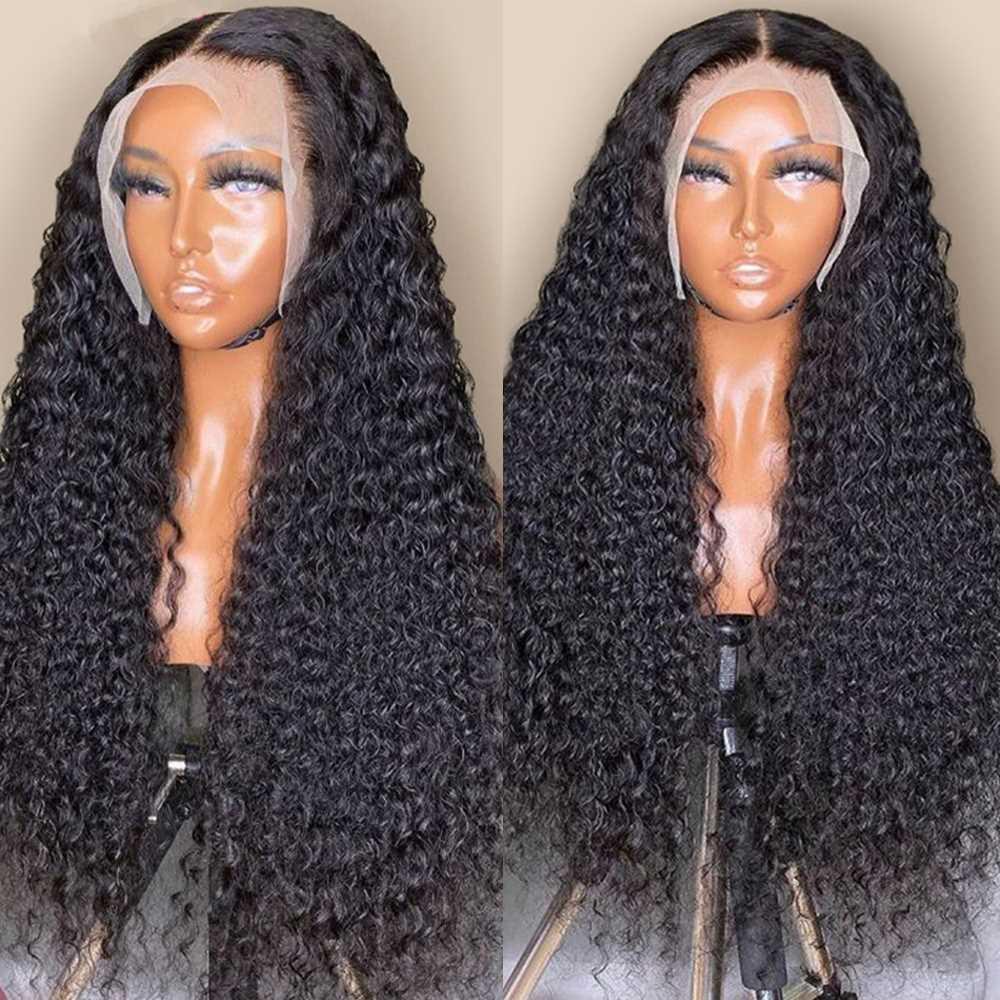 0 Inch Water Wave Lace Frontal Wig Curly Lace Front Human H