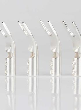 YTER Pure copper Silver Plated Spade Plug Speaker Cable Wire