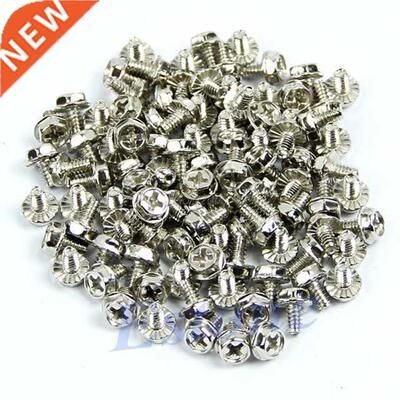 100pcs Toothed Hex Computer 6/2 Screws Hard Drive PC Case M