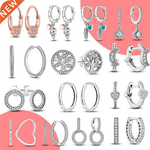 2022 New Fashion 925 Silver Earring Asymmetrical Heart Hoop
