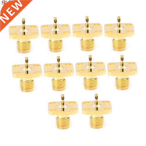 10pcs SMA Female Chassis Panel Mount 4 Hole Post Terminal RF