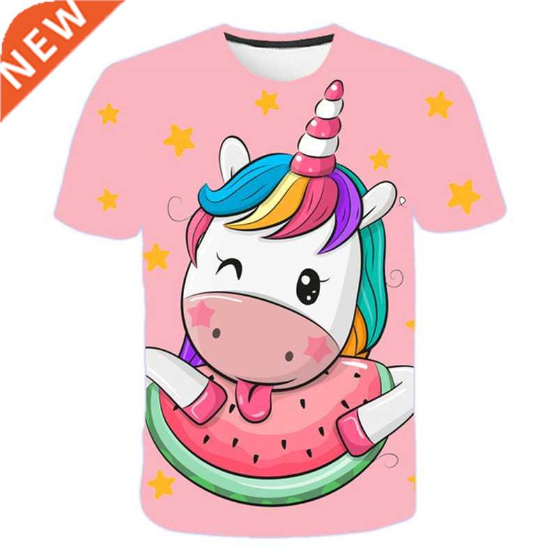 2022 Unicorn T Shirt Girls Clothes Kids 3D T Shirt Kids Summ