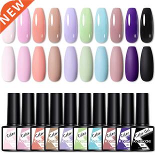 Spring Color Gel Nail Polish Pink Purple Green Nail Art Soak