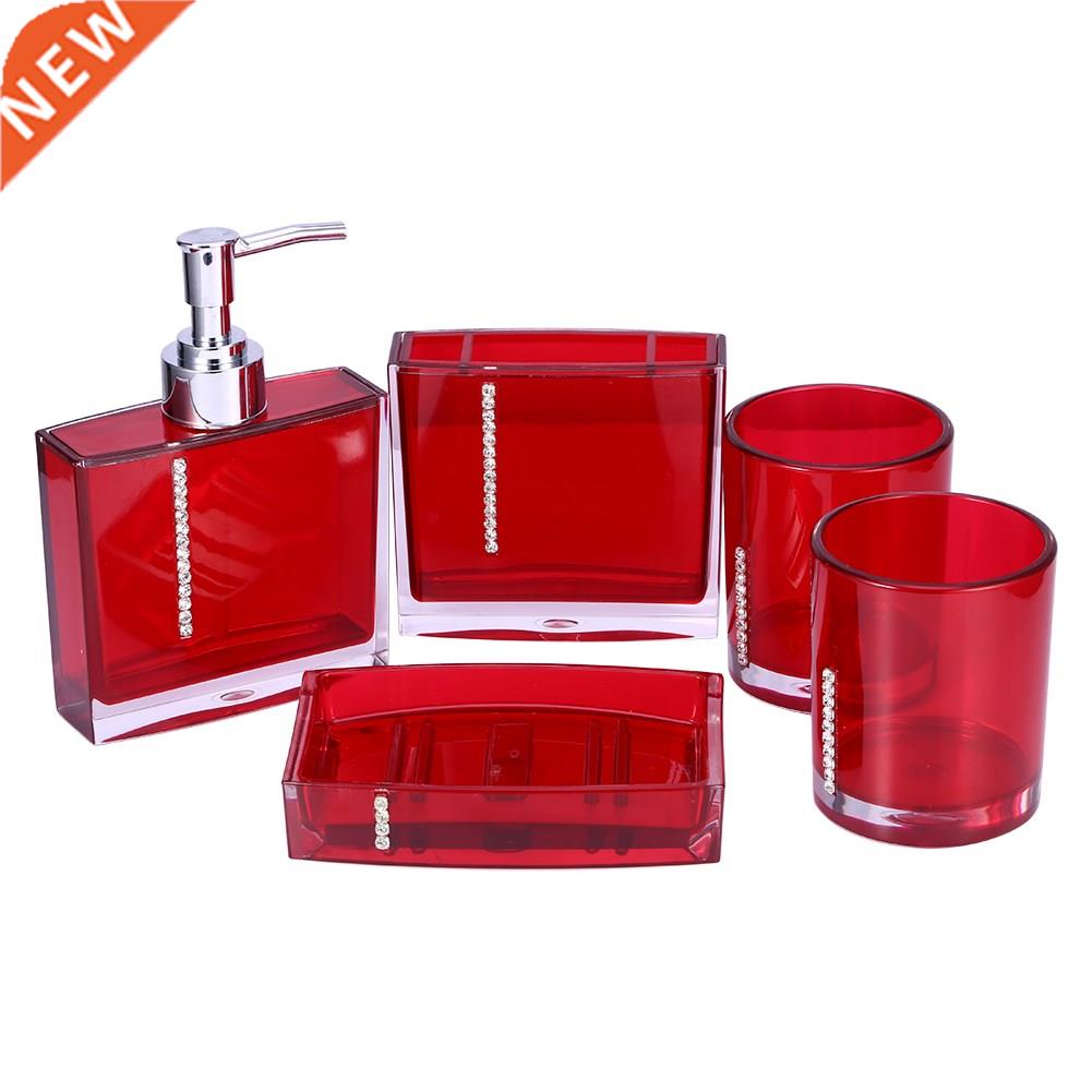 5PC/Set Acrylic Bathroom Accessories Bath Cup Bottle Toothb