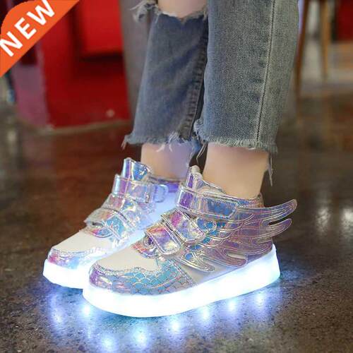 Colorful Mesh Kid's Luminous Shoes Sneakers Led Light Sh