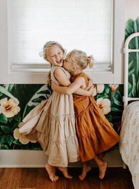 Baby Girl Clothes Summer 2022 Solid Girls Dress Toddler Kids