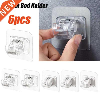 Bathroo Adjustable Curtain Rod Holder Clap Hooks Wall